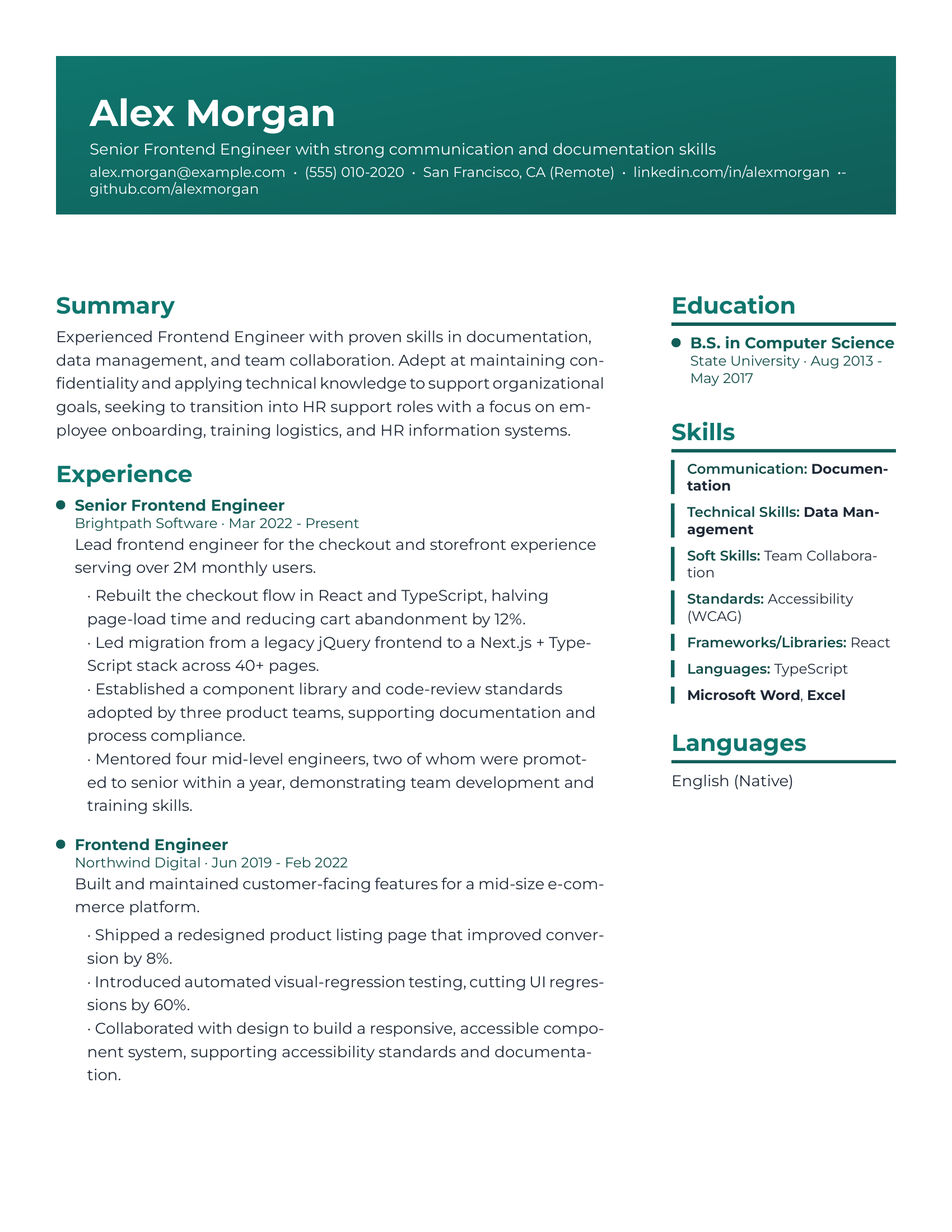 Tech Sidebar resume template
