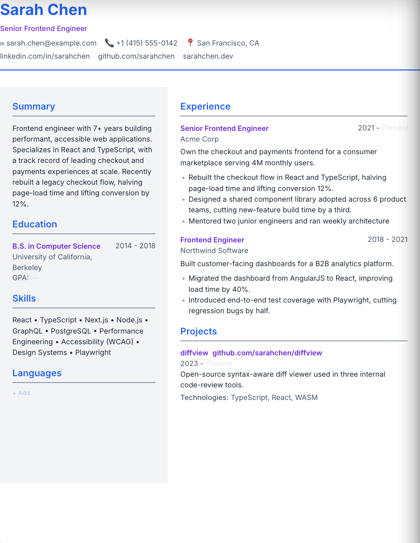 Creative Modern resume template